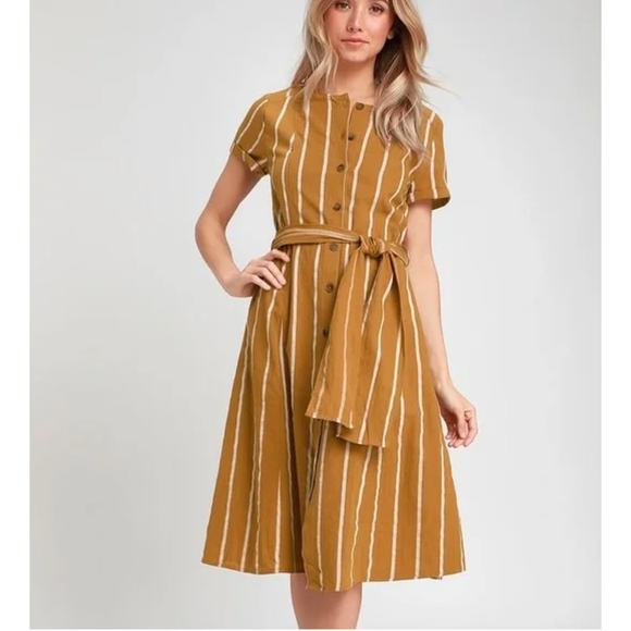 Day to Day Dresses & Skirts - Day to Day by Blu Pepper Midi Dress Women's S Cotton Stripe Summer Cottage